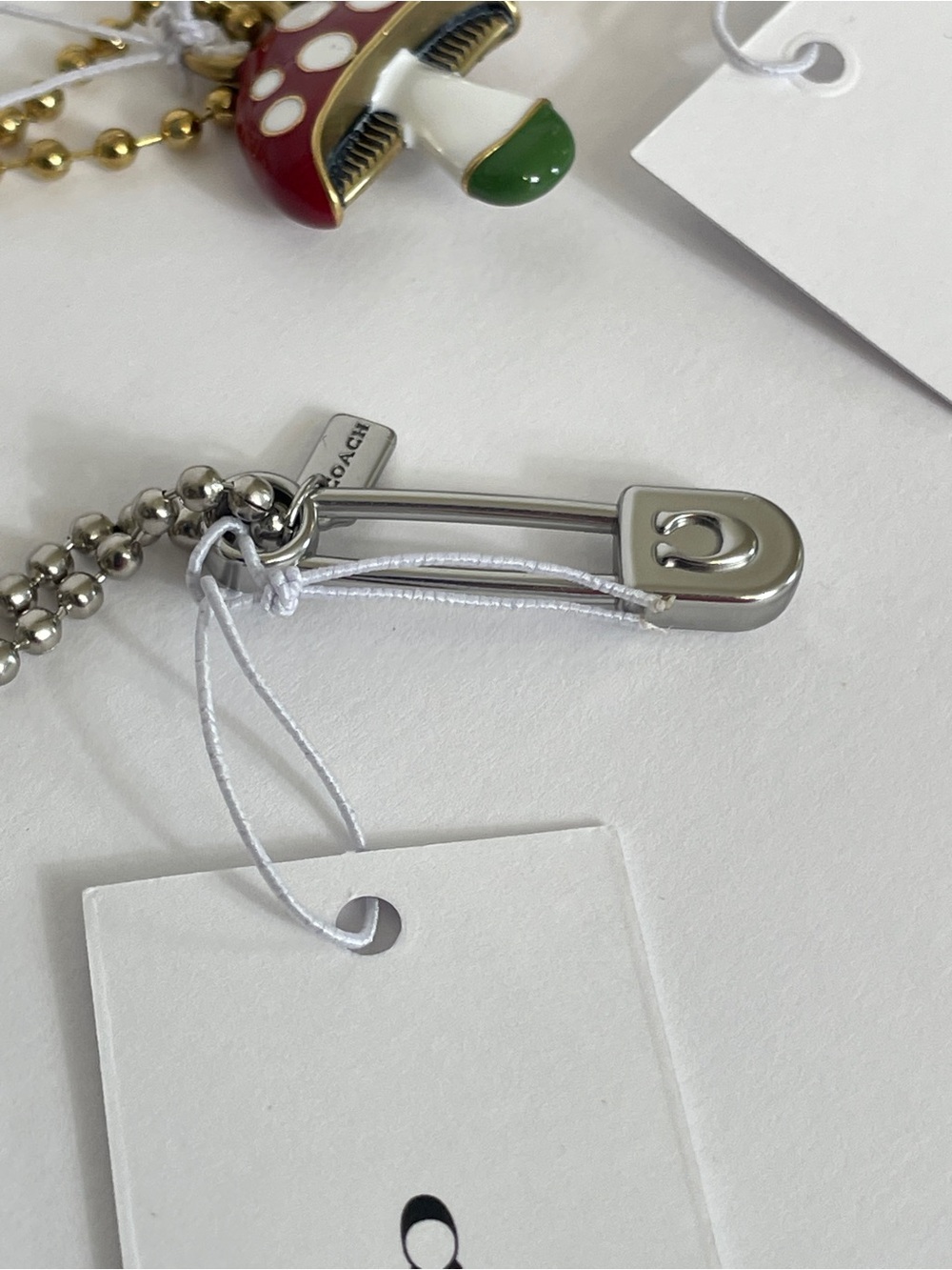 NWOT Coach New York Exclusive Signature C Safety Pin Charm